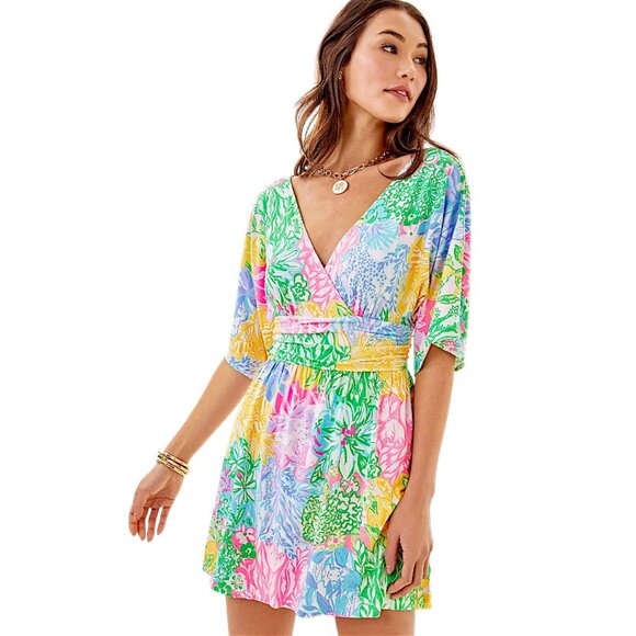 Lilly Pulitzer Parigi Knit Skort Romper in "Bright Delight Patch" NWT - Medium - Picture 1 of 8